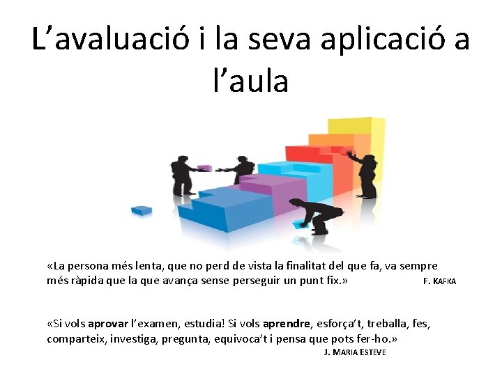 L’avaluació i la seva aplicació a l’aula «La persona més lenta, que no perd