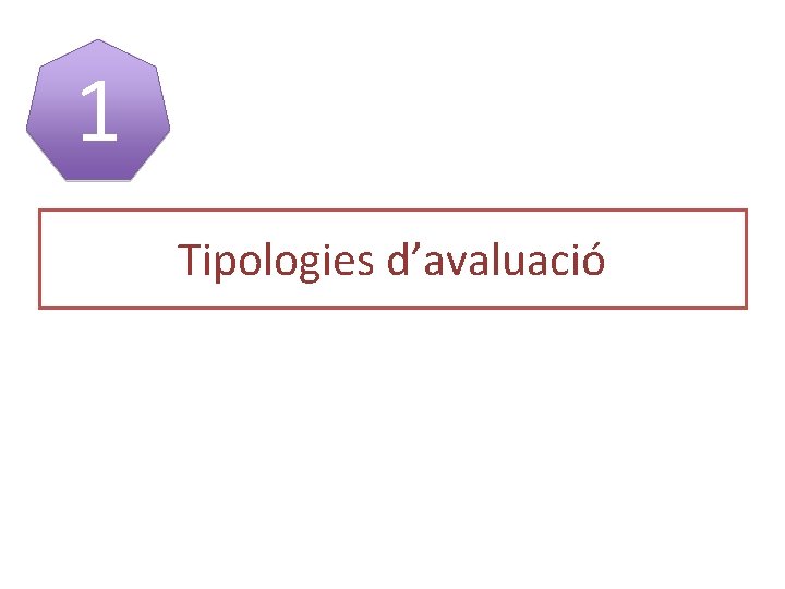 1 Tipologies d’avaluació 
