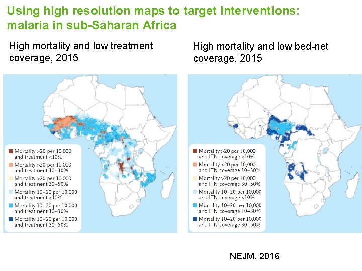 Using high resolution maps to target interventions: malaria in sub-Saharan Africa High mortality and