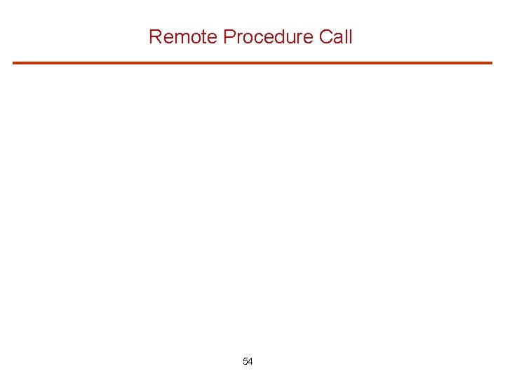 Remote Procedure Call 54 