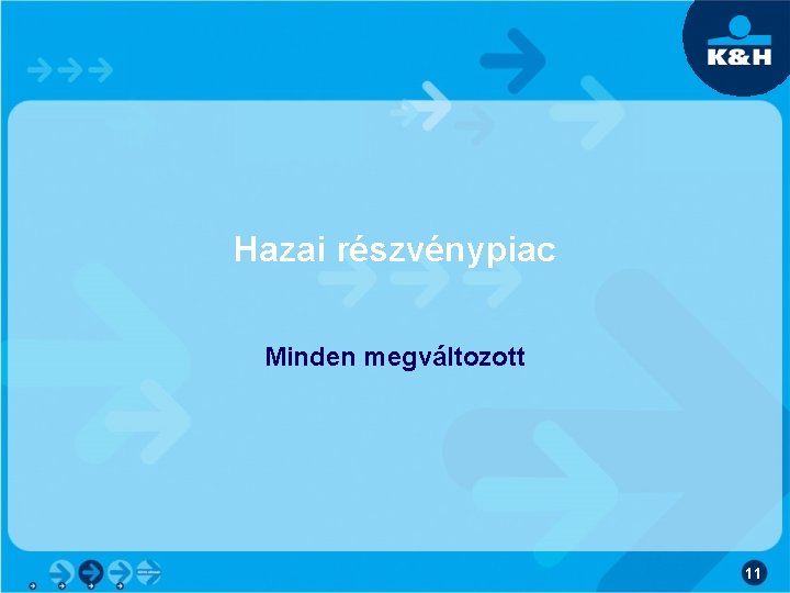 Hazai részvénypiac Minden megváltozott 11 