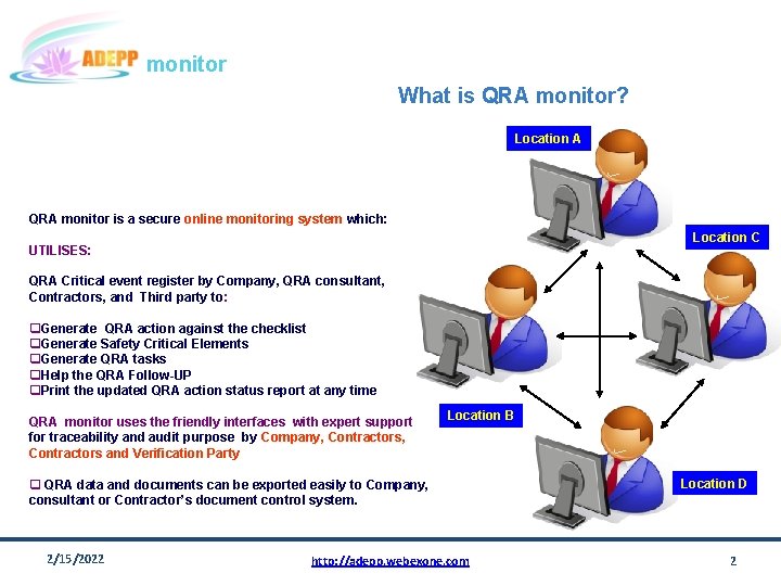 monitor What is QRA monitor? Location A QRA monitor is a secure online monitoring