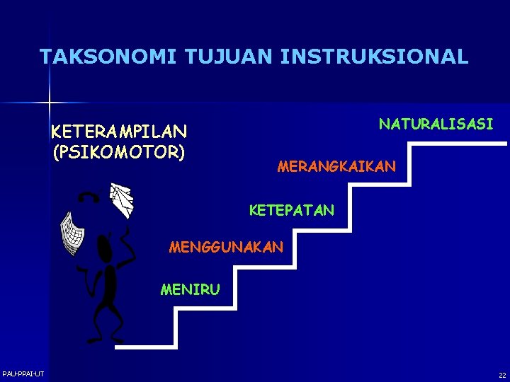 TAKSONOMI TUJUAN INSTRUKSIONAL KETERAMPILAN (PSIKOMOTOR) NATURALISASI MERANGKAIKAN KETEPATAN MENGGUNAKAN MENIRU PAU-PPAI-UT 22 