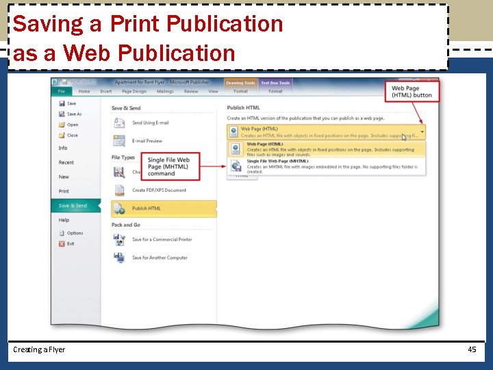 Saving a Print Publication as a Web Publication Creating a Flyer 45 