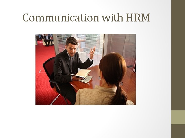 Communication with HRM 