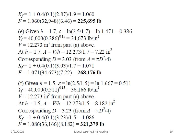 9/21/2021 Manufacturing Engineering II 19 