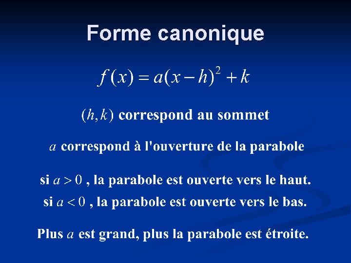 Forme canonique 
