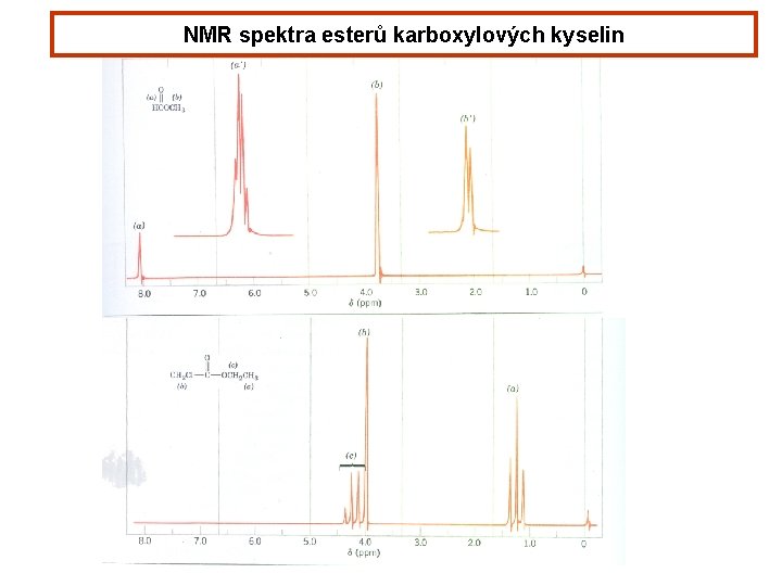 NMR spektra esterů karboxylových kyselin 