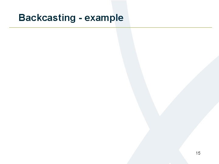 Backcasting - example 15 