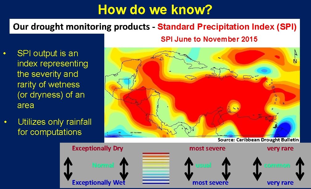 How do we know? Our drought monitoring products - Standard Precipitation Index (SPI) SPI