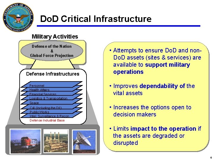 Do. D Critical Infrastructure Military Activities Defense of the Nation & Global Force Projection