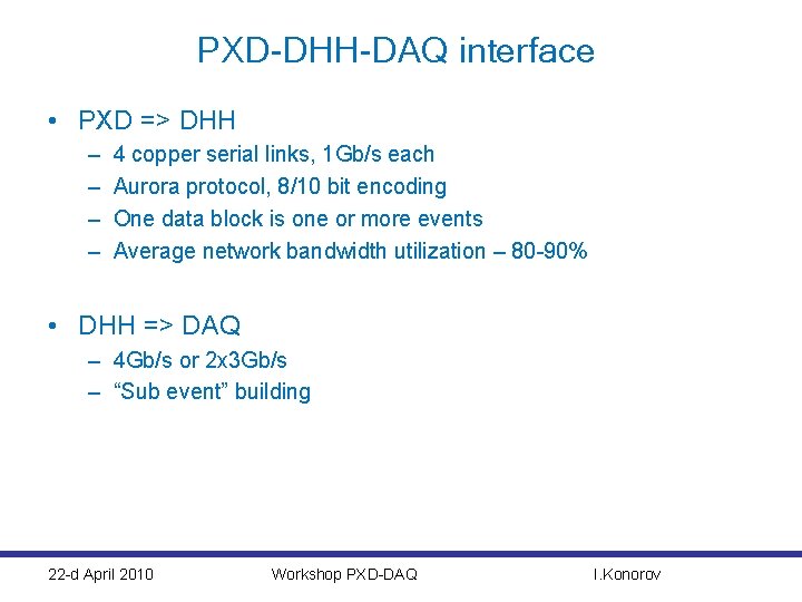 PXD-DHH-DAQ interface • PXD => DHH – – 4 copper serial links, 1 Gb/s