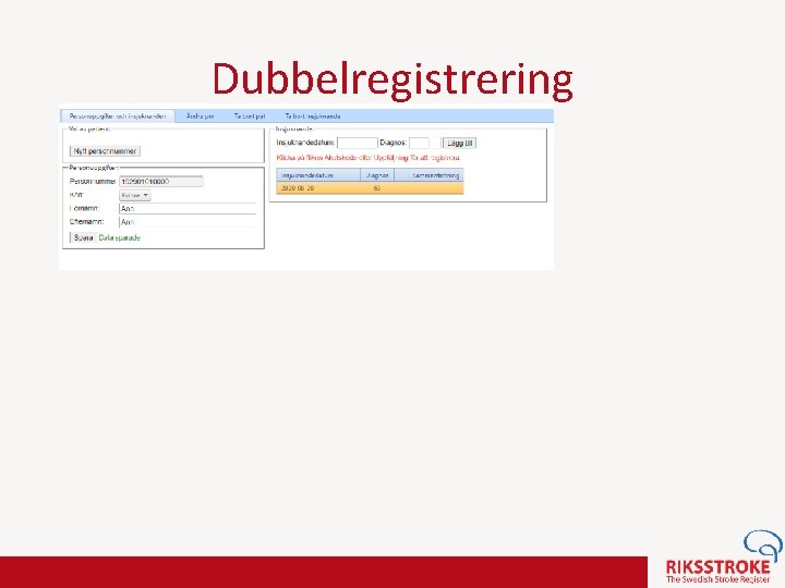 Dubbelregistrering 