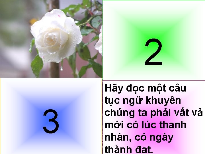 2 3 Hãy đọc một câu tục ngữ khuyên chúng ta phải vất vả