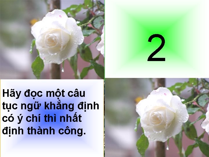 2 Hãy đọc một câu tục ngữ khẳng định có ý chí thì nhất