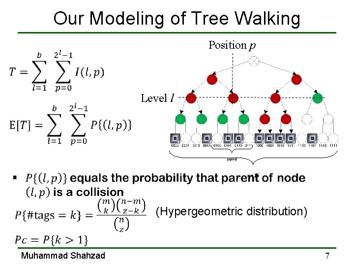 Our Modeling of Tree Walking Position p § Level l § m=4 § n=16