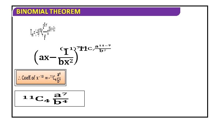 BINOMIAL THEOREM 