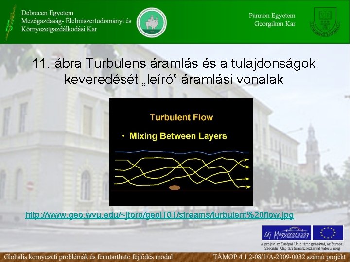 11. ábra Turbulens áramlás és a tulajdonságok keveredését „leíró” áramlási vonalak http: //www. geo.
