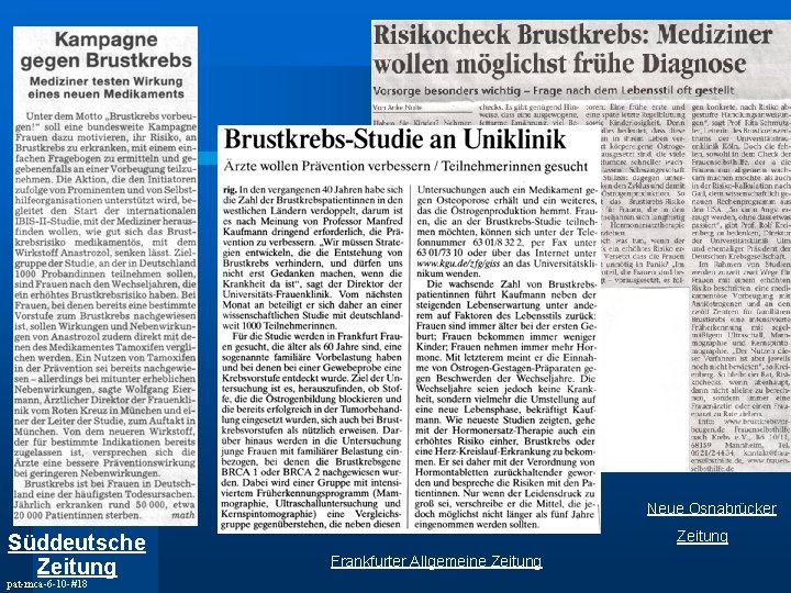 Neue Osnabrücker Süddeutsche Zeitung pat-mca-6 -10 -#18 Zeitung Frankfurter Allgemeine Zeitung 