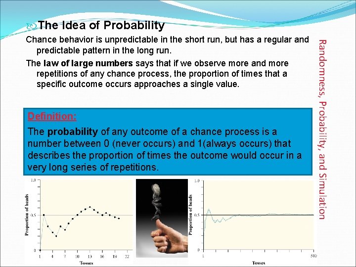  The Idea of Probability Definition: The probability of any outcome of a chance