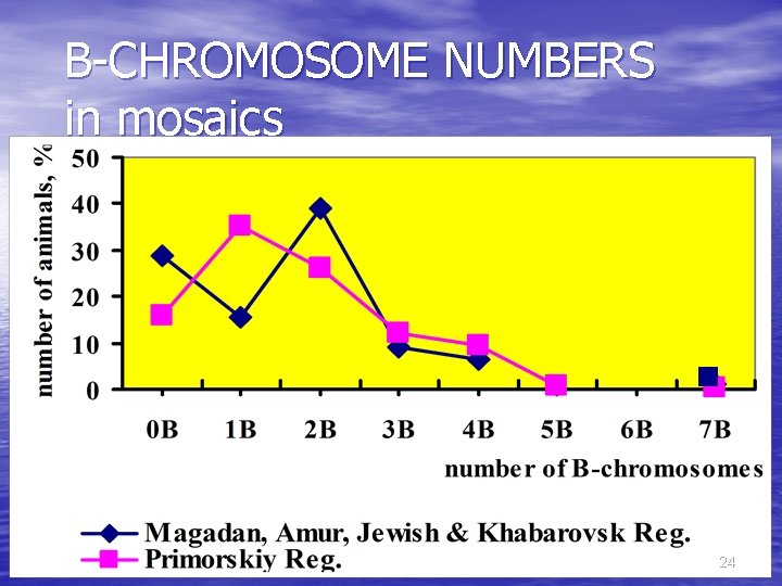 B-CHROMOSOME NUMBERS in mosaics 24 