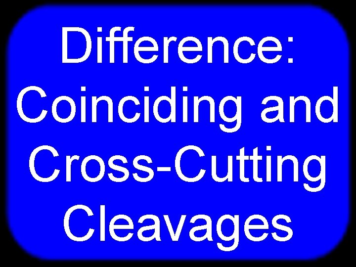 T Difference: Coinciding and Cross-Cutting Cleavages 