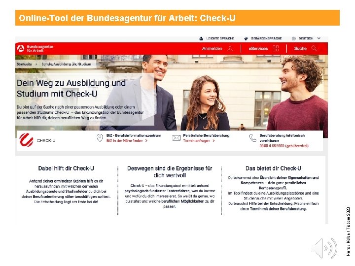 Hons / Kolbe / Tisborn 2020 Online-Tool der Bundesagentur für Arbeit: Check-U 