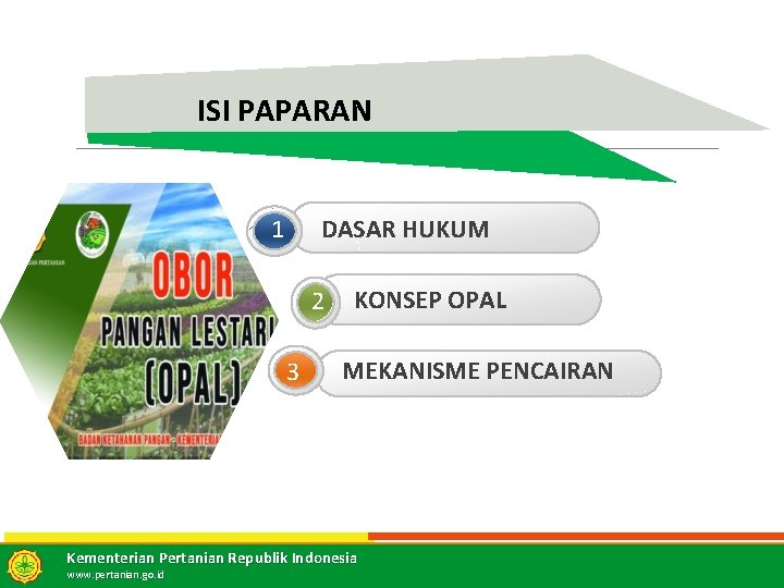 ISI PAPARAN DASAR HUKUM 1 2 3 KONSEP OPAL MEKANISME PENCAIRAN 2 2 Kementerian