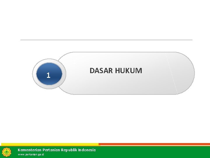 1 1 DASAR HUKUM 3 3 3 Kementerian Pertanian Republik Indonesia www. pertanian. go.