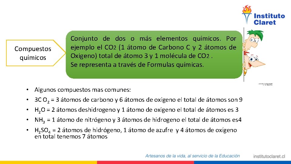 Compuestos químicos • • • Conjunto de dos o más elementos químicos. Por ejemplo