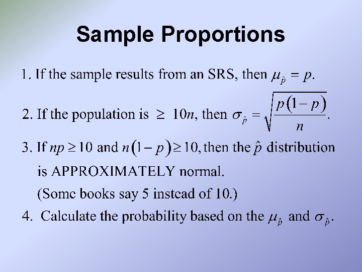 Sample Proportions 