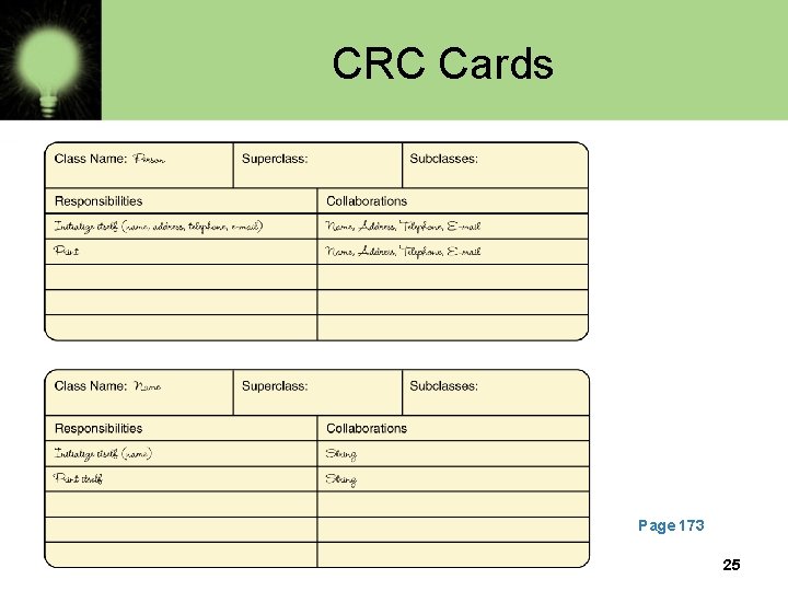 CRC Cards Page 173 25 CRC Cards Page 173 25