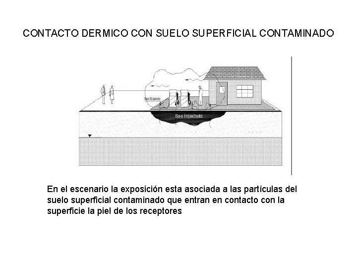 CONTACTO DERMICO CON SUELO SUPERFICIAL CONTAMINADO En el escenario la exposición esta asociada a