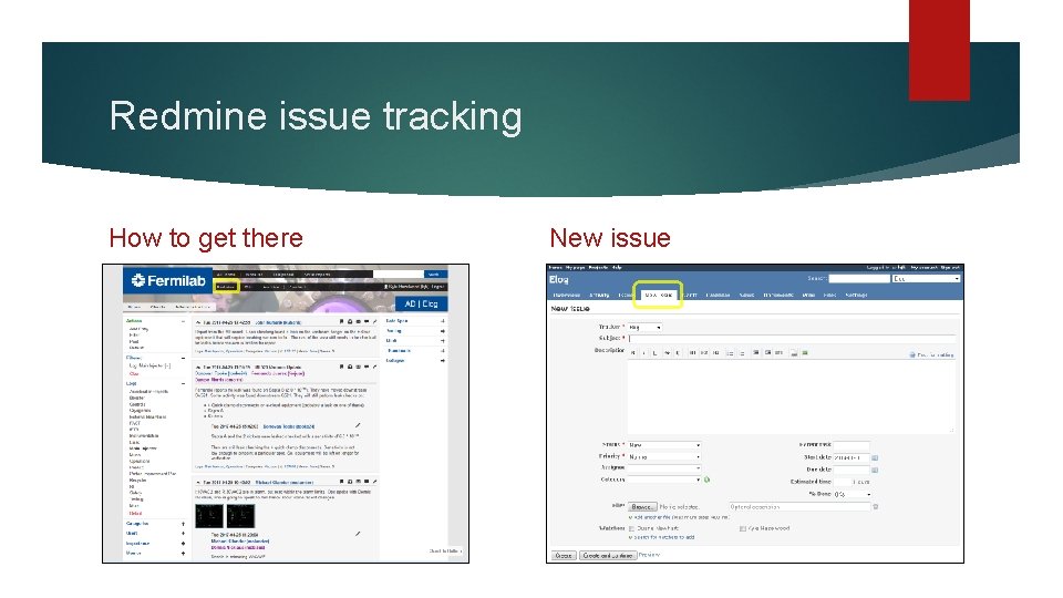 Redmine issue tracking How to get there New issue 