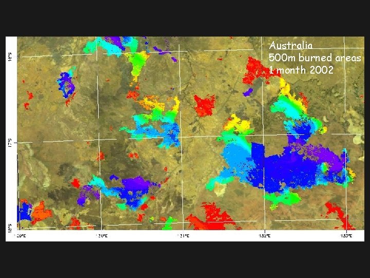 Australia 500 m burned areas 1 month 2002 