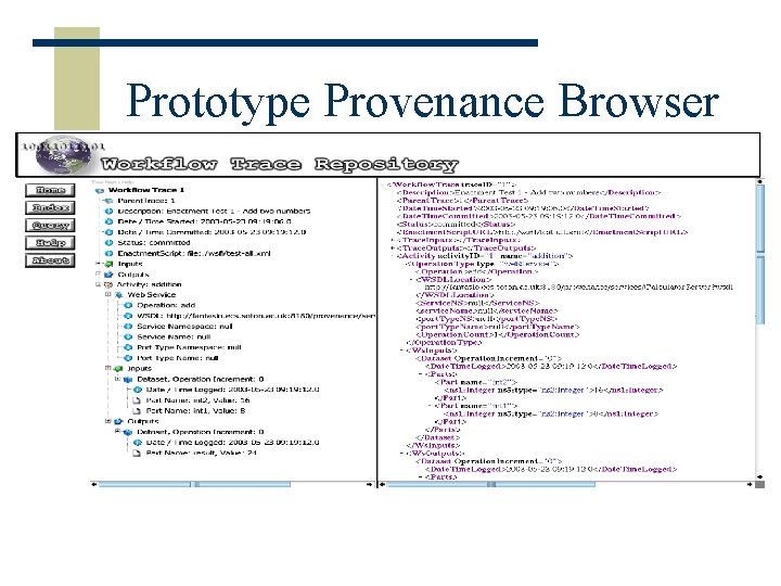 Prototype Provenance Browser 