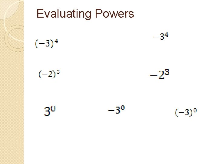 Evaluating Powers 