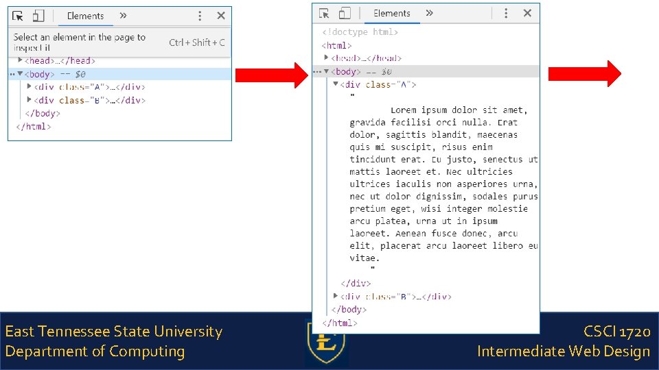 East Tennessee State University Department of Computing CSCI 1720 Intermediate Web Design 