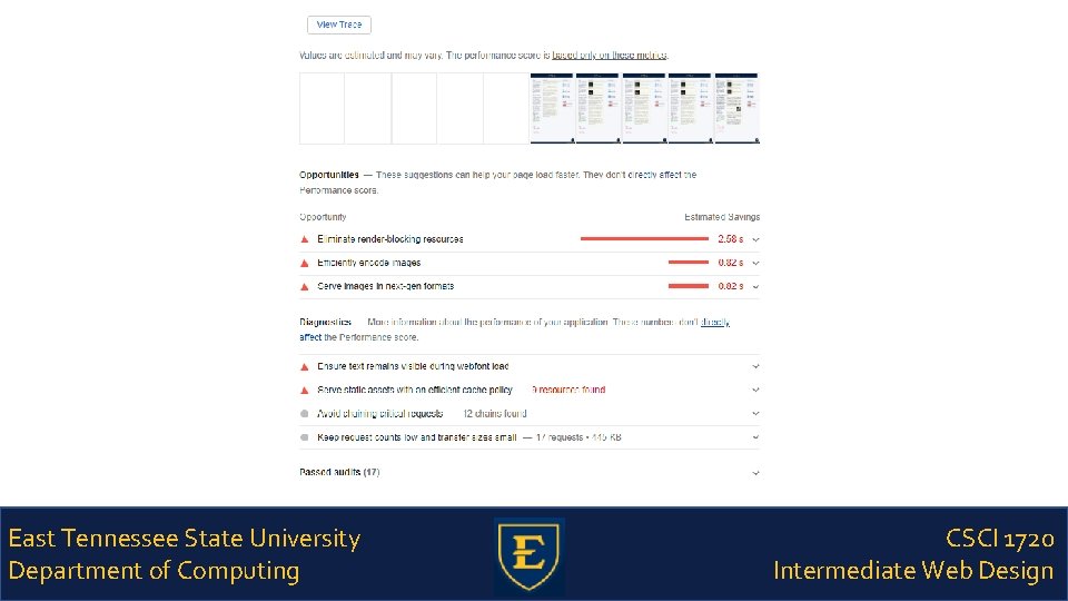 East Tennessee State University Department of Computing CSCI 1720 Intermediate Web Design 