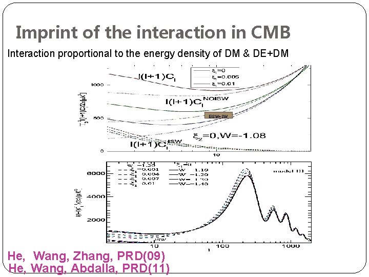 Imprint of the interaction in CMB Interaction proportional to the energy density of DM