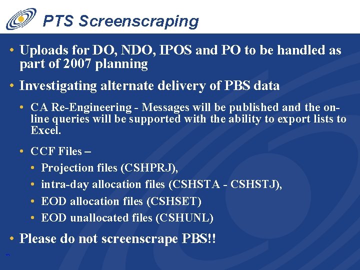 PTS Screenscraping • Uploads for DO, NDO, IPOS and PO to be handled as