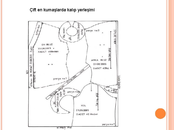 Çift en kumaşlarda kalıp yerleşimi 