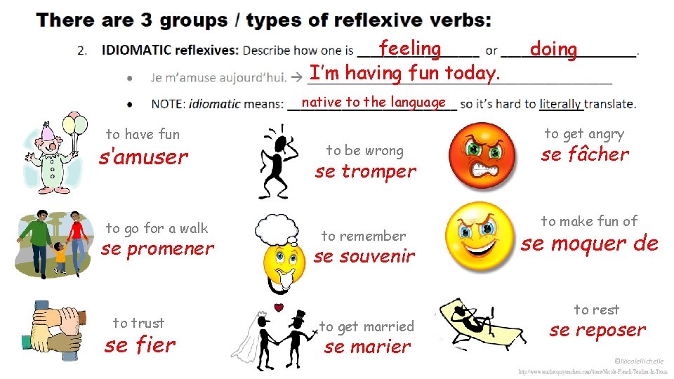 feeling I’m having fun today. doing native to the language to have fun s‘amuser