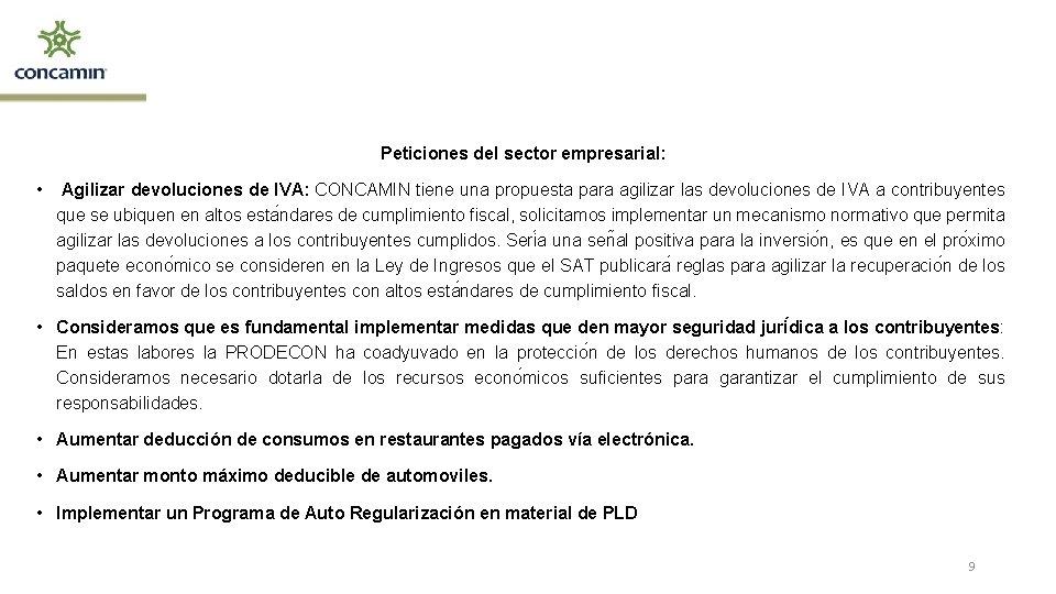 Peticiones del sector empresarial: • Agilizar devoluciones de IVA: CONCAMIN tiene una propuesta para