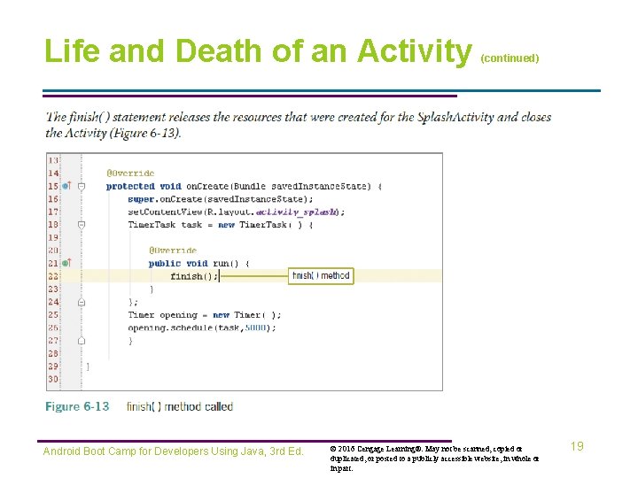 Life and Death of an Activity Android Boot Camp for Developers Using Java, 3