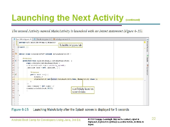 Launching the Next Activity Android Boot Camp for Developers Using Java, 3 rd Ed.