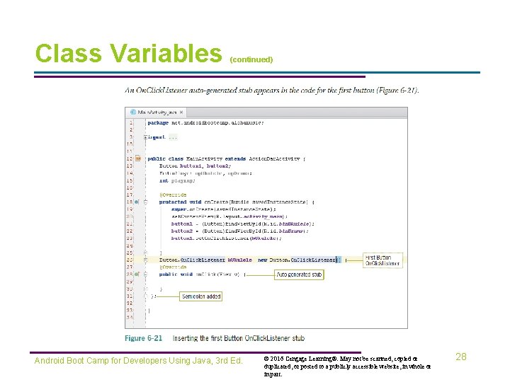 Class Variables (continued) Android Boot Camp for Developers Using Java, 3 rd Ed. ©