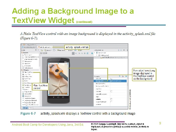 Adding a Background Image to a Text. View Widget (continued) Android Boot Camp for