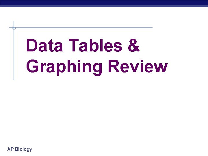 Data Tables & Graphing Review AP Biology 