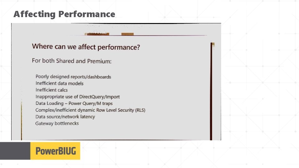 Affecting Performance 
